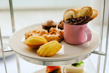 afternoon tea set with dessert