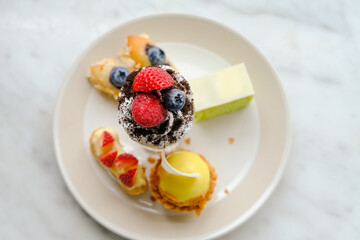 afternoon tea set with dessert