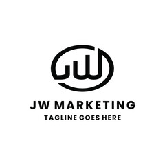 JW letter marketing logo vector image