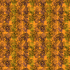 Fototapeta premium autumn leaves vector seamless pattern. background for fabrics, prints, packaging and postcards