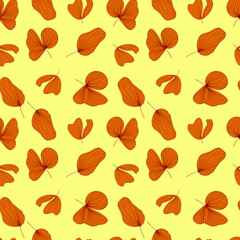 autumn leaves vector seamless pattern. background for fabrics, prints, packaging and postcards