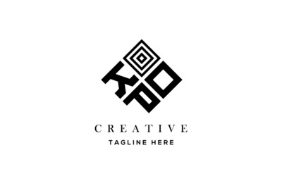 KOP square three latter logo vector	