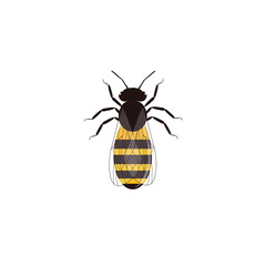 Royal bee design on white background