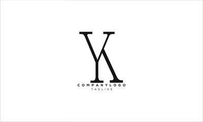 YK, KY, Abstract initial monogram letter alphabet logo design