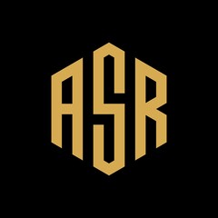 ASR Initial three letter logo hexagon