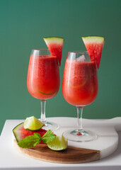 Fresh Watermelon Lemonade with Mint