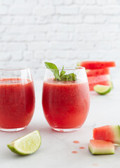 Fresh Watermelon Lemonade with Mint