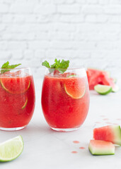 Fresh Watermelon Lemonade with Mint