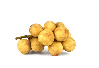 Closeup of Langsat or Longkong fresh Domesticum fruits  with  isolated on white background.
