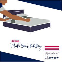  National Make Your Bed Day celebrates the poster design concept.