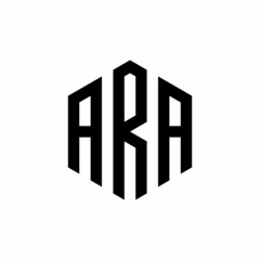 ARA Initial three letter logo hexagon