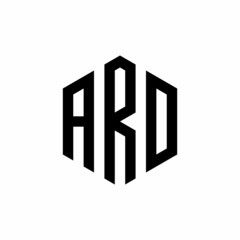 ARD Initial three letter logo hexagon