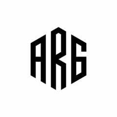 ARG Initial three letter logo hexagon