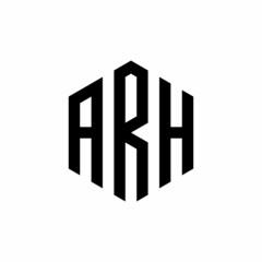 ARH Initial three letter logo hexagon