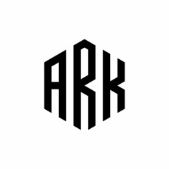 ARK Initial three letter logo hexagon