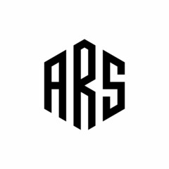 ARS Initial three letter logo hexagon