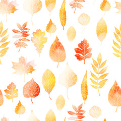 Autumn leaves seamless patter