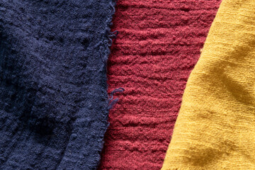 Blue , red ,yellow sackcloth for the background.