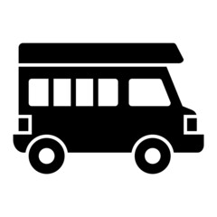 Vector Camper Van Glyph Icon Design