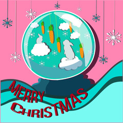 bunny and christmas glass ball