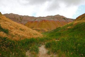 Naklejka premium Yellow Mounds Overlook, Badlands National Park, South Dakota