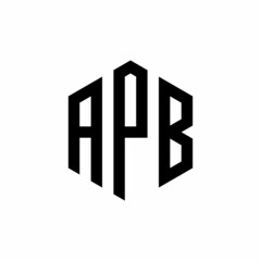 Fototapeta premium APB Initial three letter logo hexagon