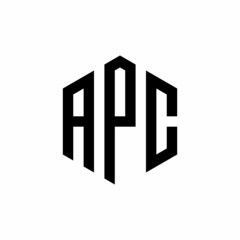 APC Initial three letter logo hexagon