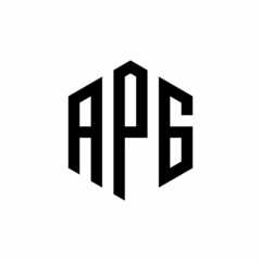 APG Initial three letter logo hexagon