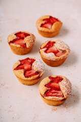 homemade strawberry muffins, little cakes