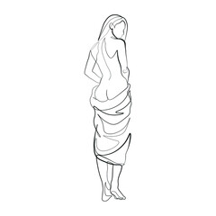 Surreal Faces Continuous line, drawing of set faces and hairstyle, fashion concept, woman beauty minimalist, vector illustration pretty sexy. Contemporary portrait
