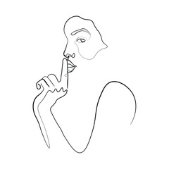 Surreal Faces Continuous line, drawing of set faces and hairstyle, fashion concept, woman beauty minimalist, vector illustration pretty sexy. Contemporary portrait
