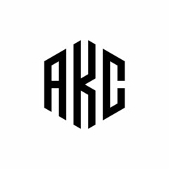 AKC Initial three letter logo hexagon
