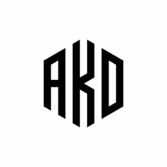 AKD Initial three letter logo hexagon