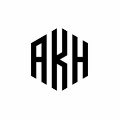 AKH Initial three letter logo hexagon