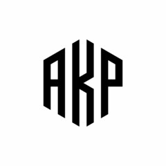 AKP Initial three letter logo hexagon
