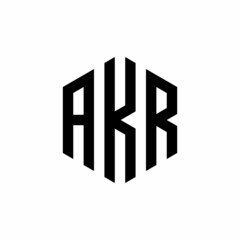 AKR Initial three letter logo hexagon