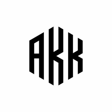 AKK Initial three letter logo hexagon