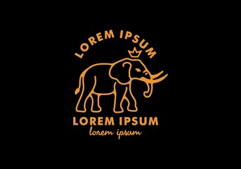 Line art illustration of elephant