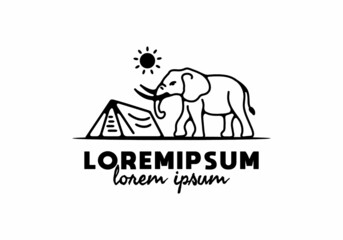 Line art illustration of elephant