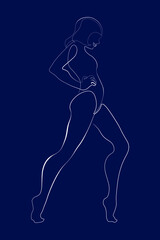Surreal Faces Continuous line, drawing of set faces and hairstyle, fashion concept, woman beauty minimalist, vector illustration pretty sexy. Contemporary portrait

