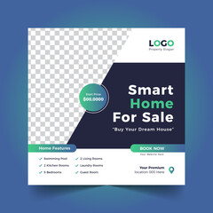 Real Estate Social Media Post Template, Home sale Web Banner