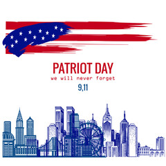 Patriot Day celebrate poster design concept.