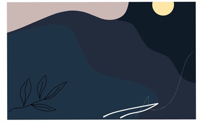 trendy contemporary artistic abstract aesthetic background illustration.