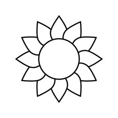 Sunflower line icon concept. Sunflower flat vector sign, symbol, illustration.