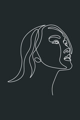 Surreal Faces Continuous line, drawing of set faces and hairstyle, fashion concept, woman beauty minimalist, vector illustration pretty sexy. Contemporary portrait
