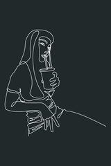 Surreal Faces Continuous line, drawing of set faces and hairstyle, fashion concept, woman beauty minimalist, vector illustration pretty sexy. Contemporary portrait
