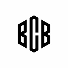 BCB Initial three letter logo hexagon