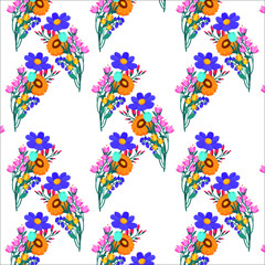 Fototapeta na wymiar Flower pattern, Floral pattern, pattern, Seamless Pattern, Vector pattern, repeat pattern,Elements pattern