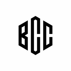 BCC Initial three letter logo hexagon