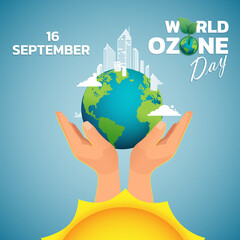World Ozone Day Vector illustration for Poster, banner Design.